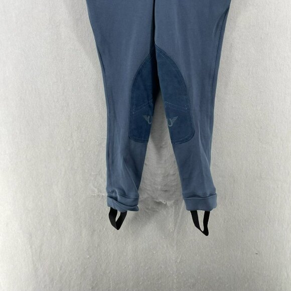 Tuff Rider Jods Riding PantsYouth Sz 6 Blue PullOn Starter Ultra Grip Knee Patch - Picture 7 of 13